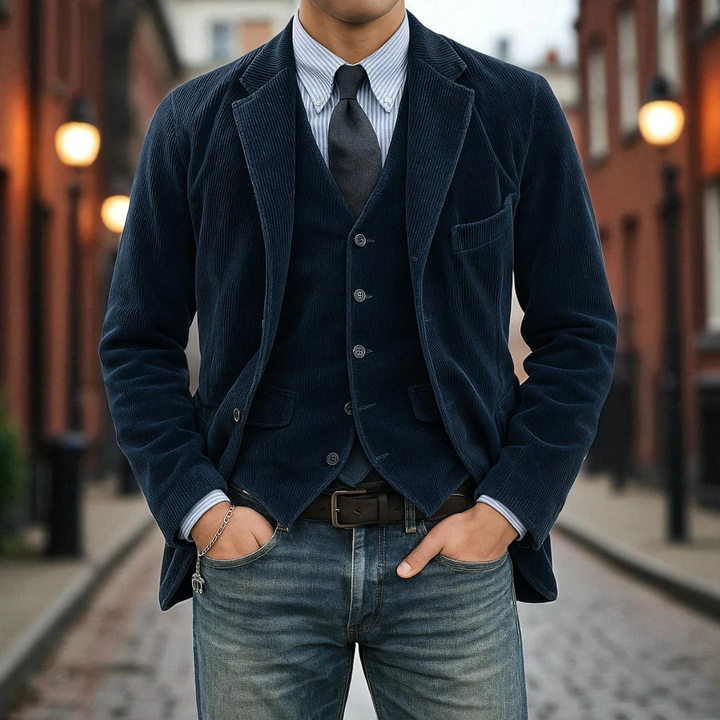 Tommy | Conjunto de 2 piezas: Blazer y Chaleco de Pana