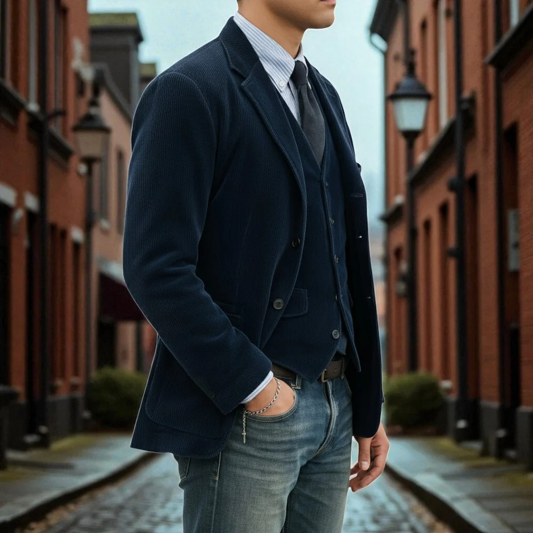 Tommy | Conjunto de 2 piezas: Blazer y Chaleco de Pana