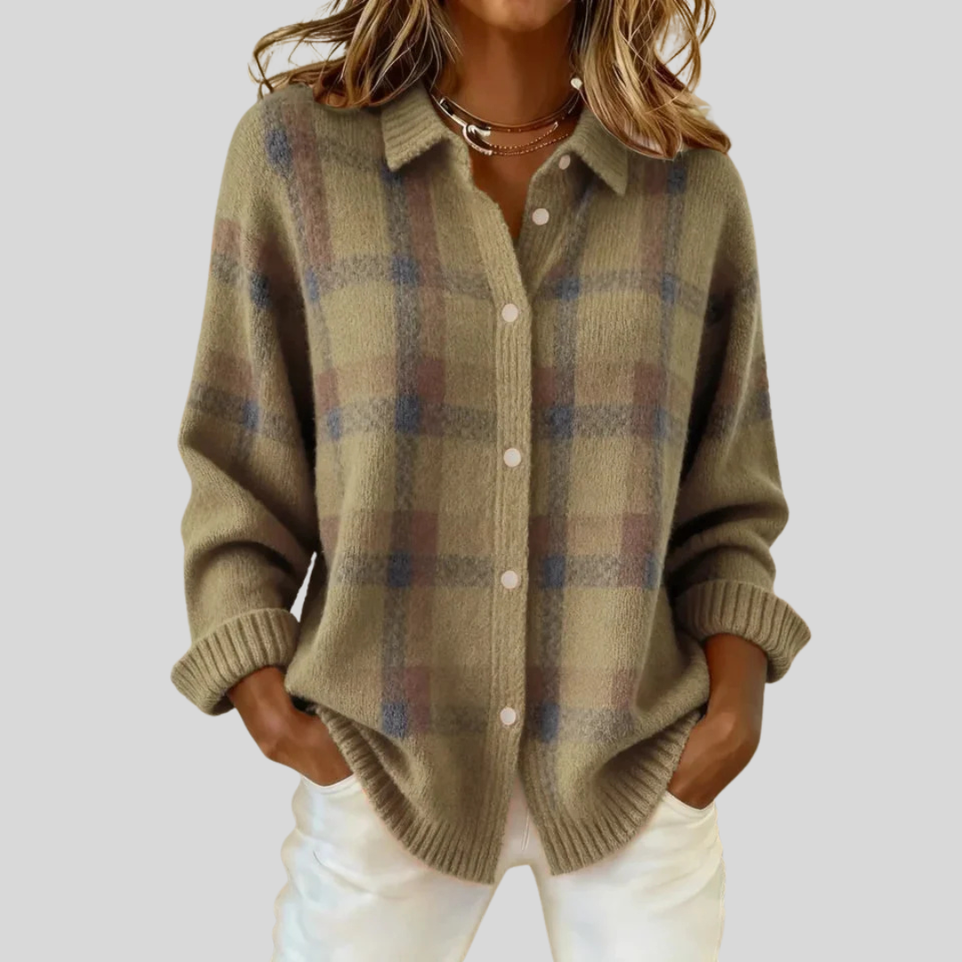 Francesca™ | Suéter Retro de Cheques