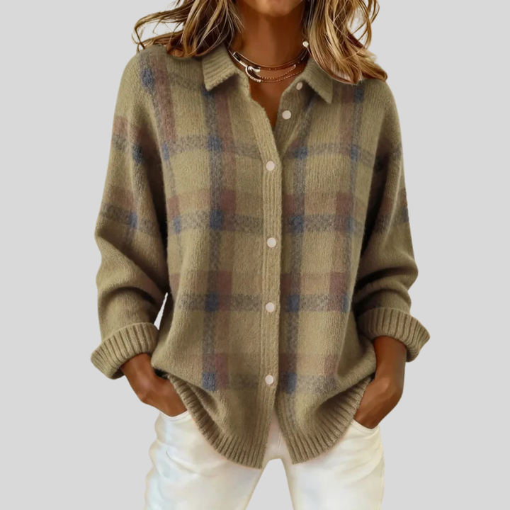 Francesca™ | Suéter Retro de Cheques