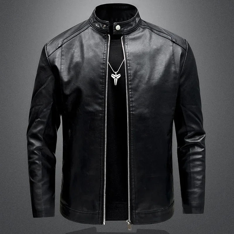 Chaqueta Biker de Cuero Elegante para Hombre